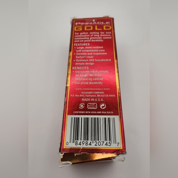 Pinnacle Gold Golf Balls 3 Pack Sleeve NWT - Picture 3 of 6